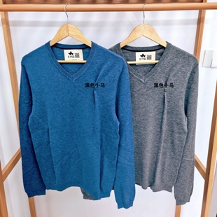 男士针织衫 吉杼歆RL情侣秋冬V领小马仔长袖美式休闲羊毛毛衣套衫
