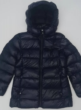 儿童75羽绒服小云同小吉RL女童冬季连帽可拆长袖小马仔藏青色外套