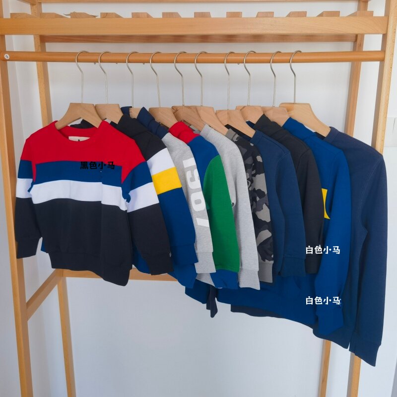 RL儿童秋冬连帽拉链休闲运动套衫