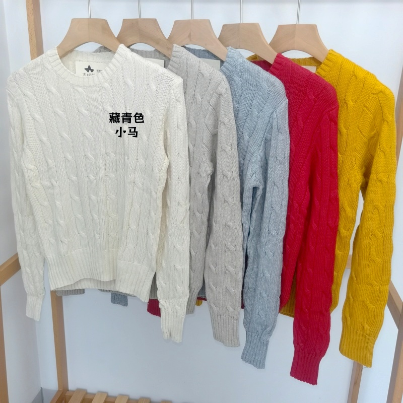 女士RL小马仔绞花棉毛衣针织衫