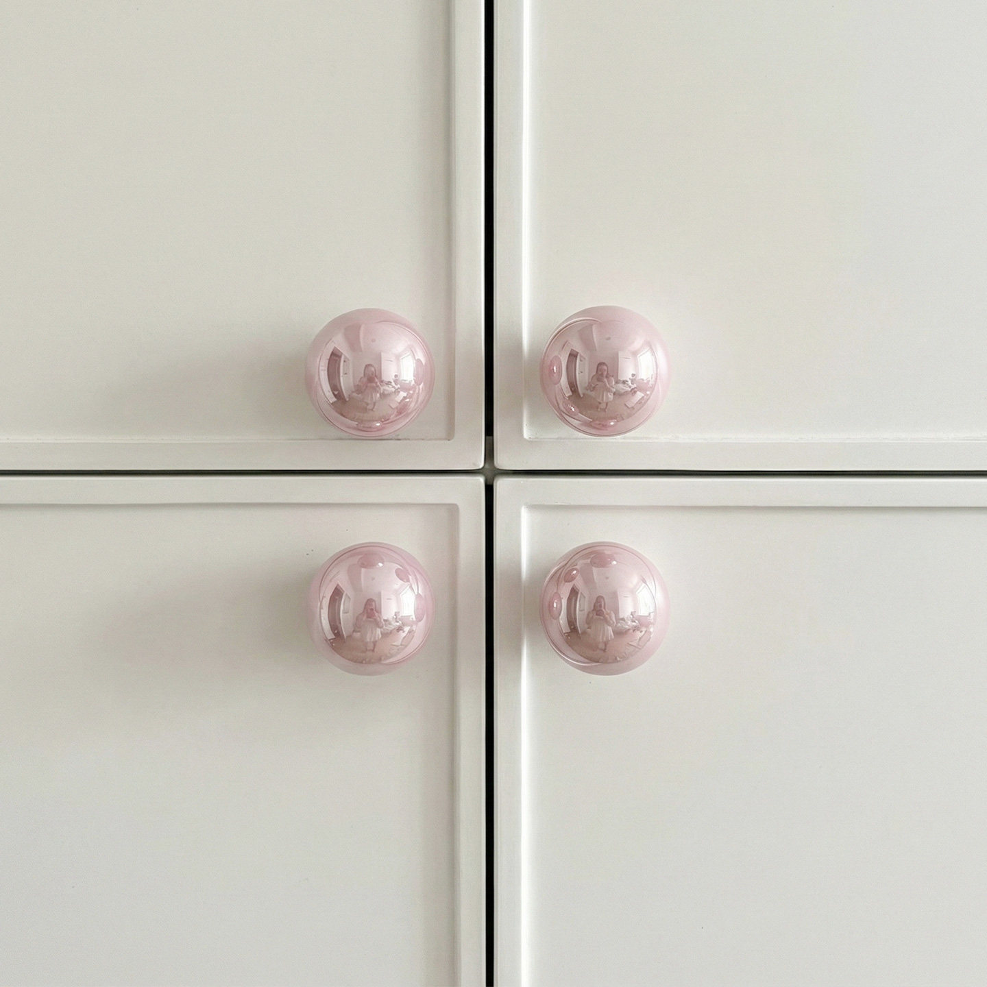 新款法式衣柜拉手高端现代简约奶油风柜子柜门家具抽屉圆把手粉色