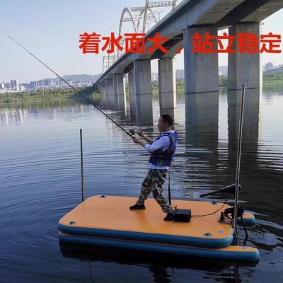 乐颂特价充气浮台 钓鱼平台浮式钓台 便携钓鱼船气垫魔毯平板船