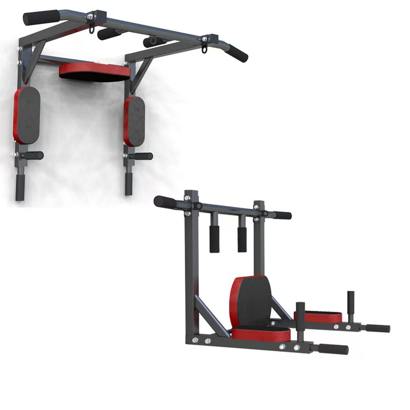 墙上单杠引体向上器家用室内健身器材墙体打孔单杠沙袋架子双杠架