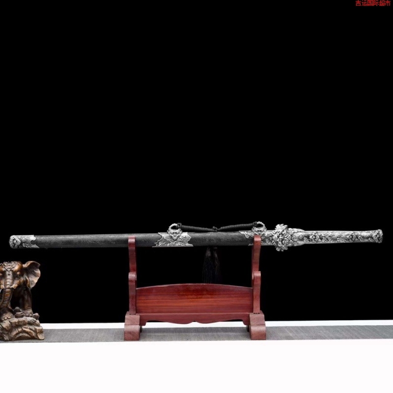 真品淬火宝剑龙王唐横刀剑高锰钢一体金属手柄影视刀具道具未开刃