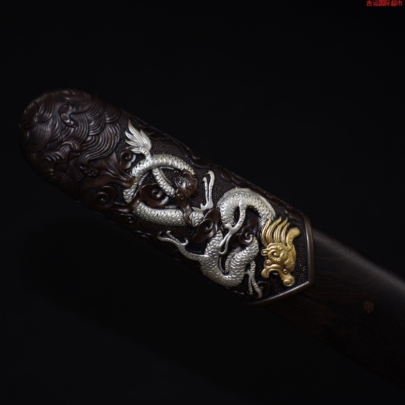 淬火刀剑手工锻打工艺品一体宝剑花纹钢发红长剑唐剑刀具未开刃