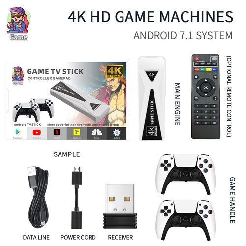外贸跨境 GT68游戏机 2.4G无线蓝牙电视游戏机3D高清游戏家用对