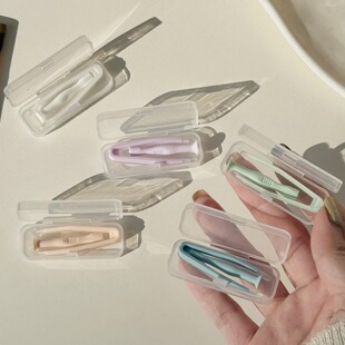 便宜简约隐形眼镜盒美瞳取戴器镊子工具套装便携多色夹子棒子组合