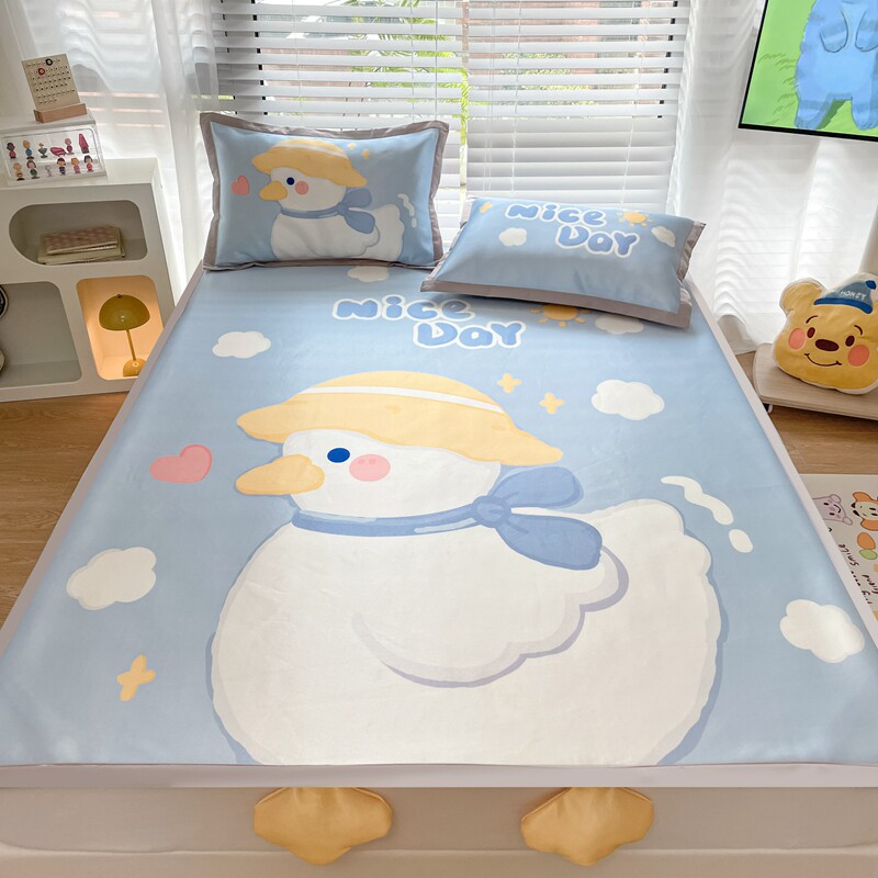 儿童卡通冰丝席可机洗凉席子大版立体空调席上下铺高低床男孩女孩