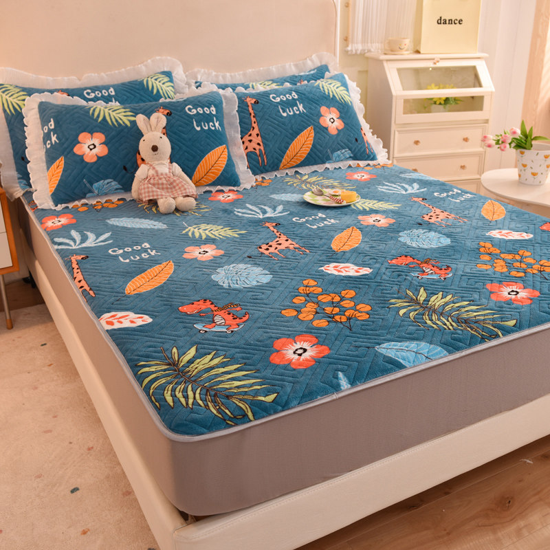 定做加厚夹棉牛奶绒床笠床包定制法莱绒珊瑚绒榻榻米床垫套大炕罩