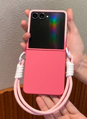 适用于三星zflip7手机壳新款zflip6侧边扣w24flip折叠屏w26flip超薄全包防摔Galaxyzflip7fe磨砂保护套渐变粉