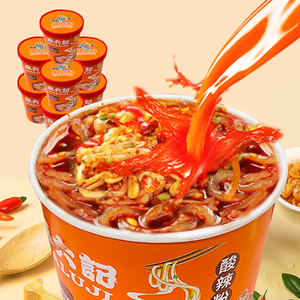 麻六记酸辣粉256g桶装红薯粉冲泡方便速食粉丝米线懒人食品夜宵