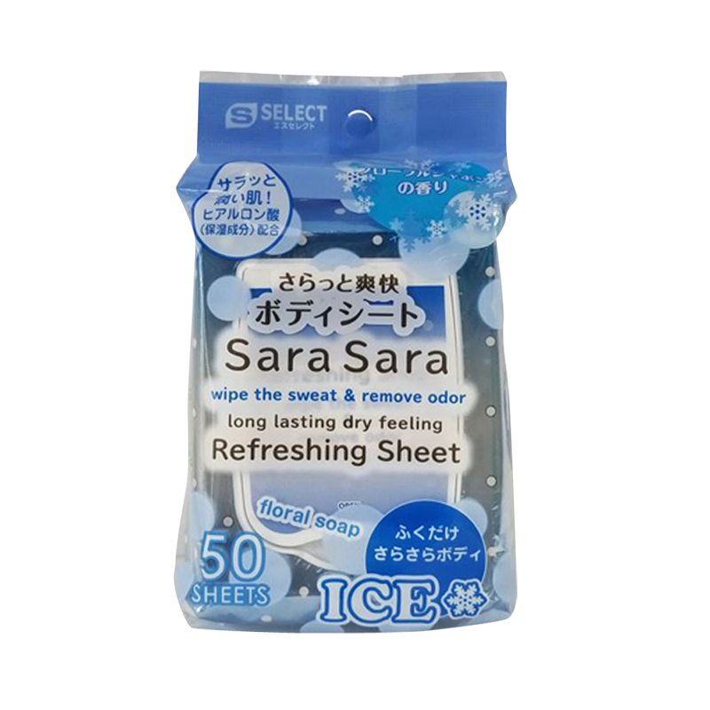 S SELECT Sara Sara 清爽冷感身体用湿巾 花朵皂香 50片抽取式