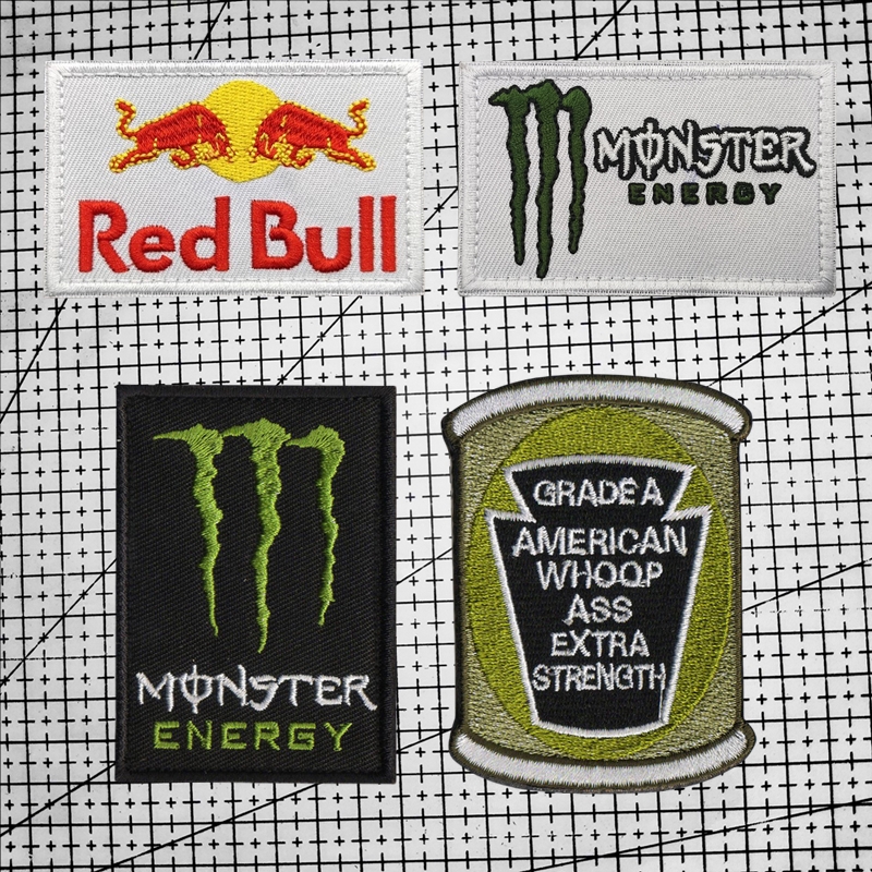 魔爪红牛运动刺绣魔术贴徽章军迷背包贴章战术臂章 DIY缝纫补丁贴