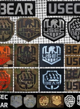 逃离塔科夫反光魔术贴章BEAR臂章USEC徽章动物士气章户外背包贴章