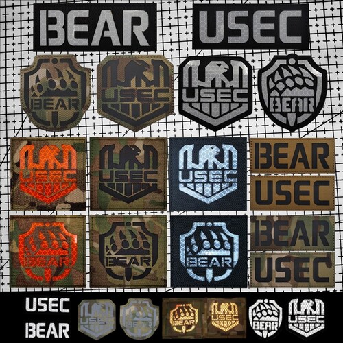 逃离塔科夫反光魔术贴章BEAR臂章USEC徽章动物士气章户外背包贴章