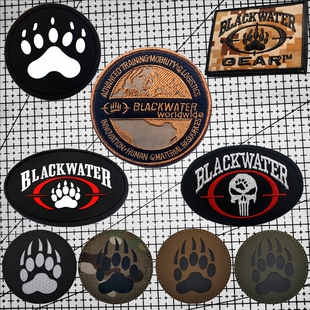 全球黑水熊爪徽章雇佣兵士气章战术马甲惩罚者臂章IR反光魔术贴章