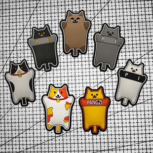 猫猫盾士气章 POLIZEI魔术贴章 战术徽章军迷臂章DIY装饰贴背包贴