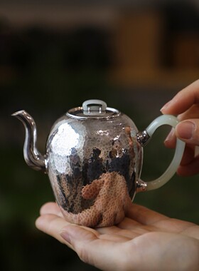 纯银时代 美人肩泡茶壶足银999一张打精致古美送礼收藏茶具180ml