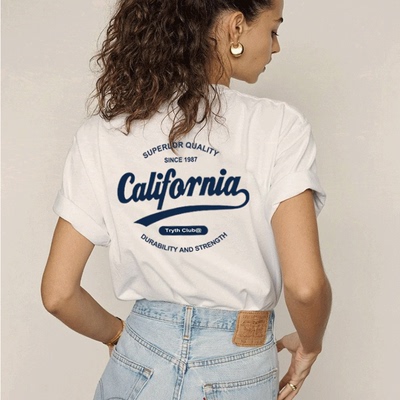 californ灰色短袖T恤女20