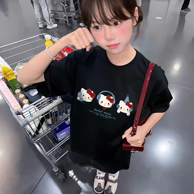 黑色卡通2026新款宽松上