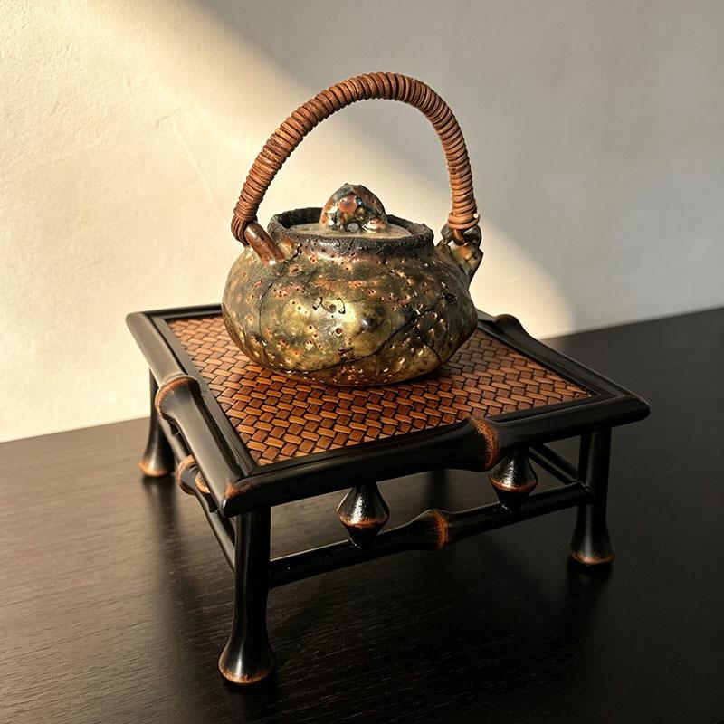 竹茶具竹编壶承杯架茶托花台架子