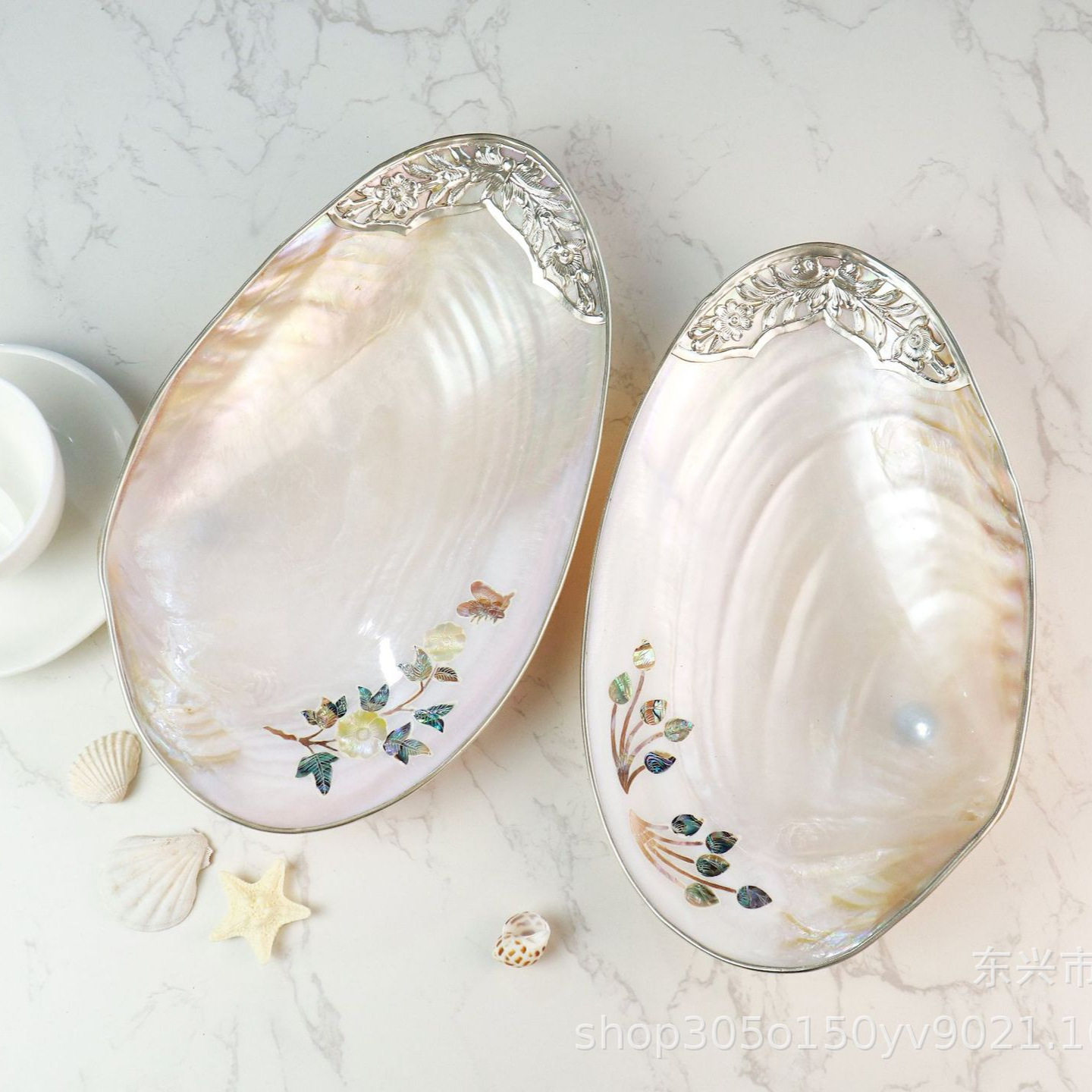 贝壳摆件天然创意轻奢镶嵌花纹托盘水果盘首饰品收纳客厅餐桌面,家居饰品,海螺/贝壳/珊瑚,淘宝优惠券,粉丝福利购,淘宝优惠卷