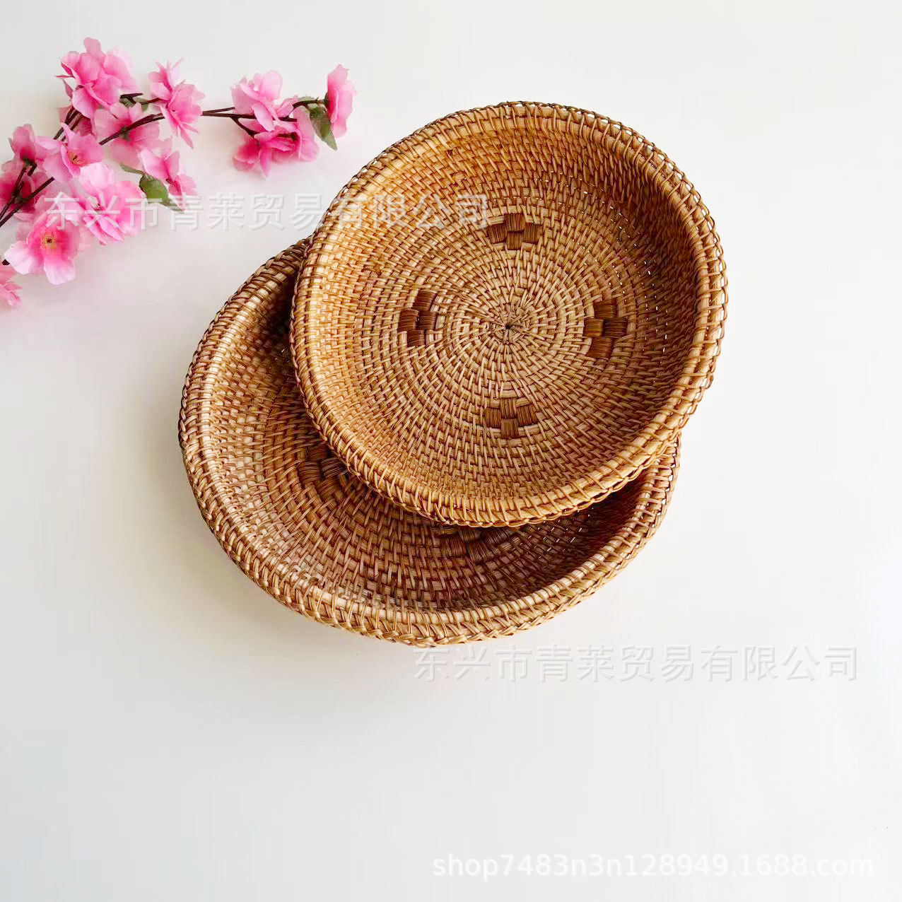 藤编果篮野餐大容量桌面收纳果盘