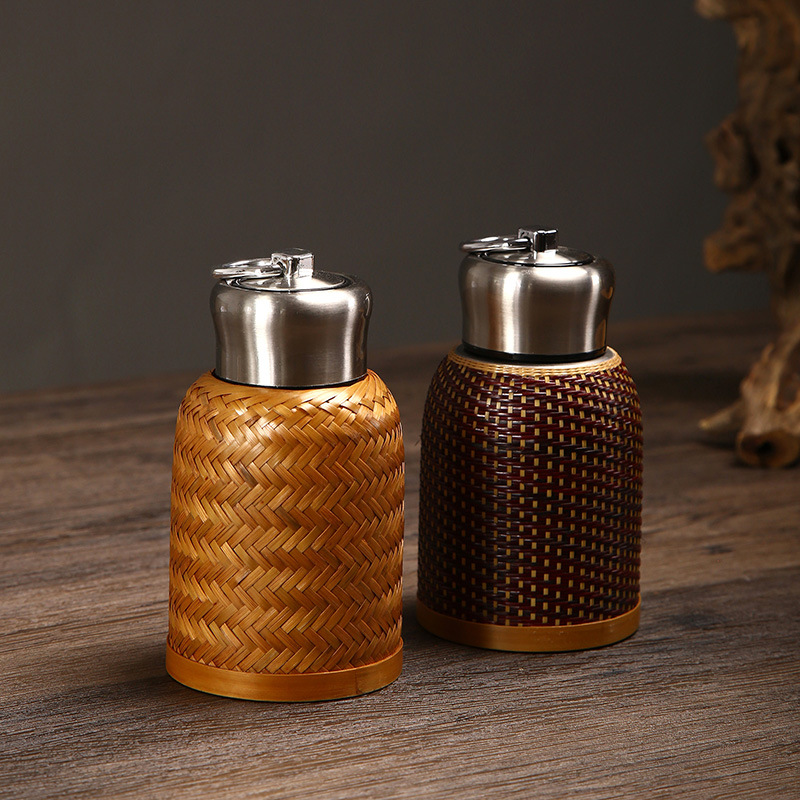 手工竹编保温杯便携旅行茶具茶杯