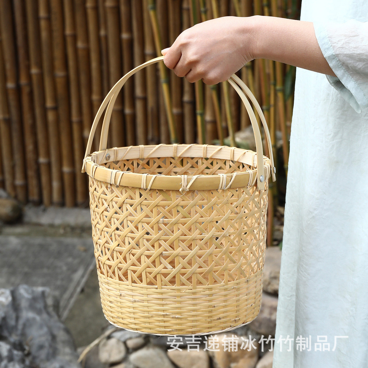 白竹水果篮编织三件套水果盘手工竹编篮子竹制品多功能编织收纳篮,特色手工艺,竹编/竹雕,淘宝优惠券,粉丝福利购,淘宝优惠卷