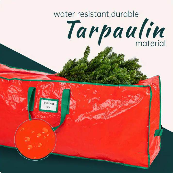 亚跨境马逊圣诞树收纳袋7..f5/爱萌9t红色pe大打容量编织包行李搬