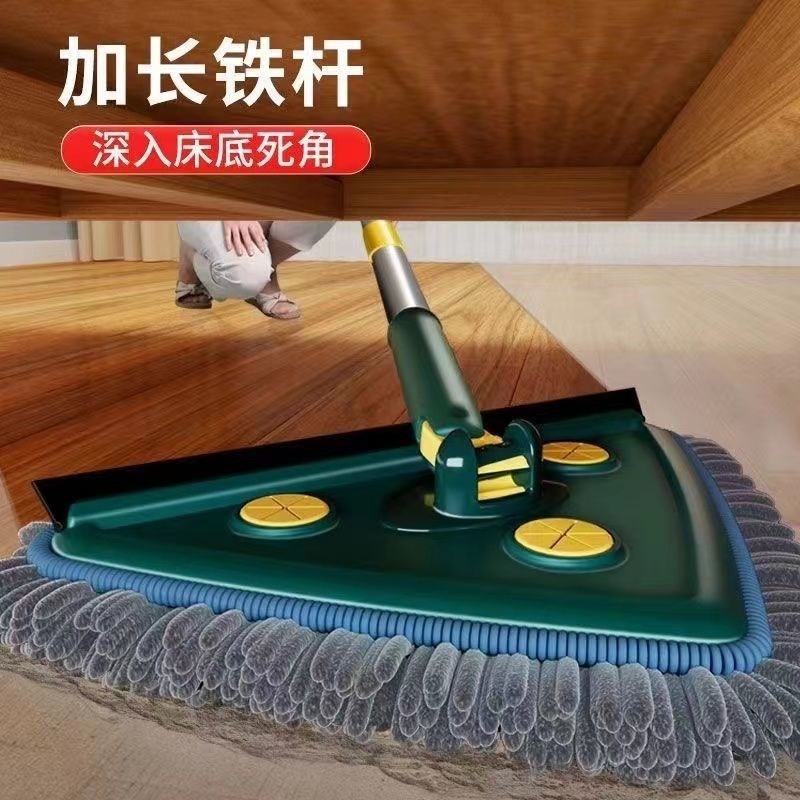 大三角擦玻璃家用擦天花板墙面屋顶可夹纸除尘掸懒人软毛拖把
