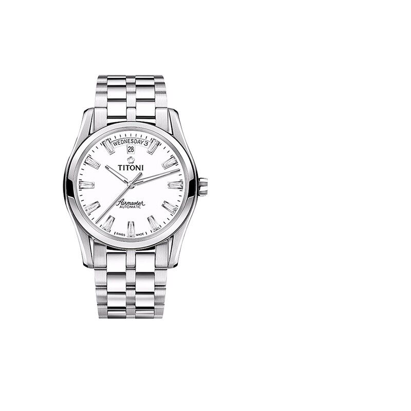 梅花/Titoni 空霸系列 自动机械机芯 瑞士钢带男士手表39mm