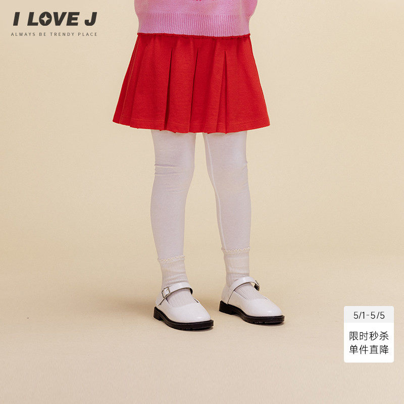 ILOVEJ童装2026春季女童打底裤裙假两件空气棉韩版网球裙/JWSLE03