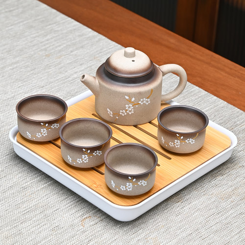 民宿客房粗陶陶瓷功夫茶具套装