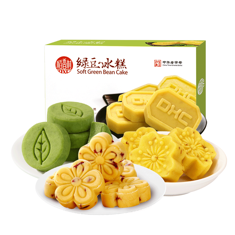稻香村绿豆冰糕蔓越莓桂花抹茶味绿豆饼网红零食老式传统糕点零食