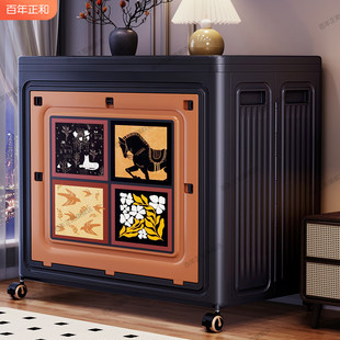 衣服收纳箱超大容量家用翻盖可折叠中古风衣物被子整理箱收纳箱