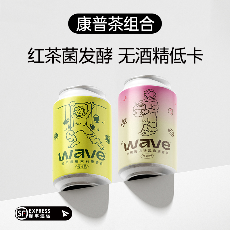 纸飞机酿造 康普茶组合装 无醇气泡茶饮 国产果味发酵茶碳酸饮品