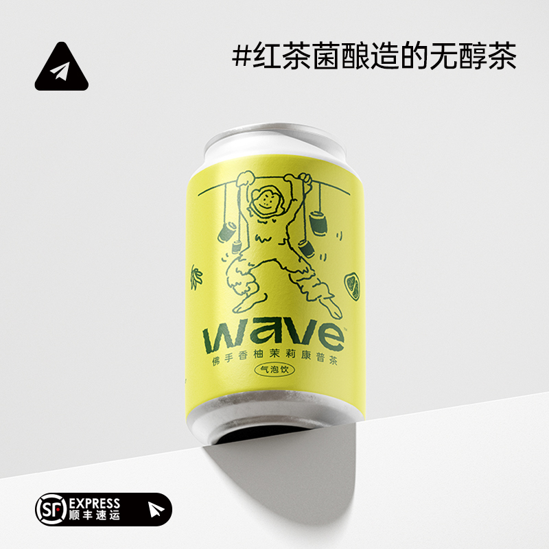 紙飛機釀造 佛手香柚茉莉康普茶 国产无醇气泡饮 顺丰包邮