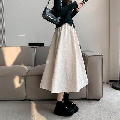 法式白色半身裙女春秋季