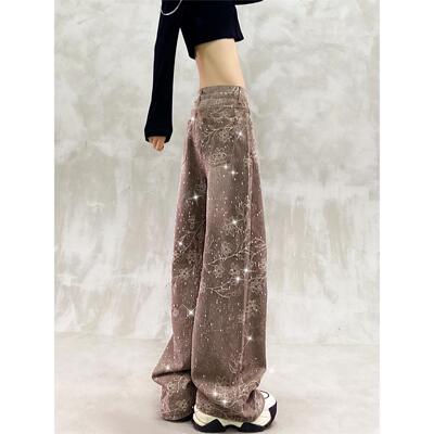 满天星烫钻印花休闲牛仔