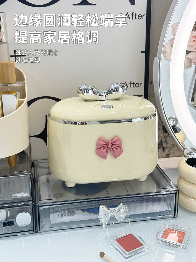 桌面垃圾桶按压式客厅轻奢杂物桶车载家用办公桌餐厅收纳筒垃圾篓