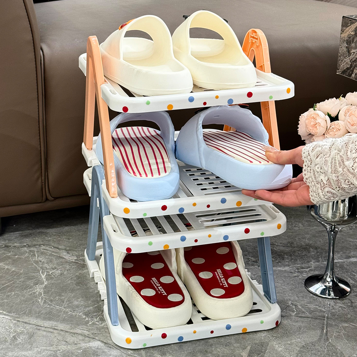 入门折叠小窄鞋架子家用简易门口鞋柜多层鞋子收纳神器省空间宿舍