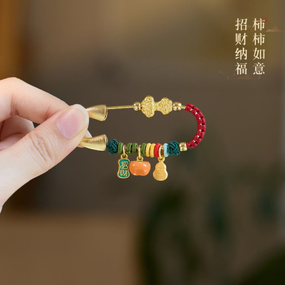 赤马红马年胸针马上有钱本命年生肖别针古法沙金别针挂件礼物批发