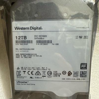 西.数12T硬盘HUH721212ALE600机械硬盘12TBHC520企业级监控硬盘