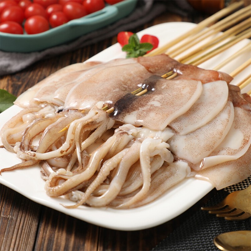 【铁板大鱿鱼串 自己在家做好吃不求人】烧烤串水产海鲜家用组合