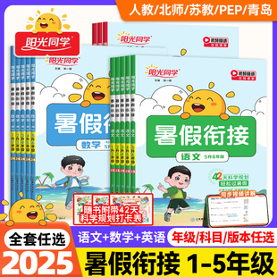 2025新版阳光同学暑假衔接作业一升二升三升四升五升六一二三四五六年级下册上册人教北师大苏教同步教材语文数学英语广东福建专版