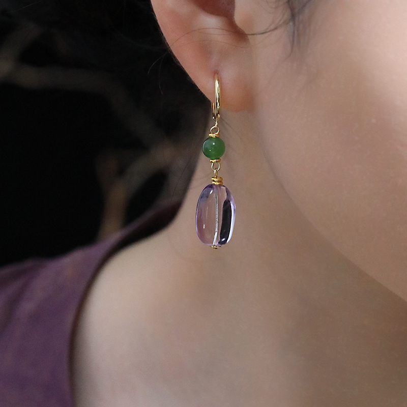 SUMOJEWEL『紫气春来』新中式优雅高级感氛围耳环温柔风显白耳饰