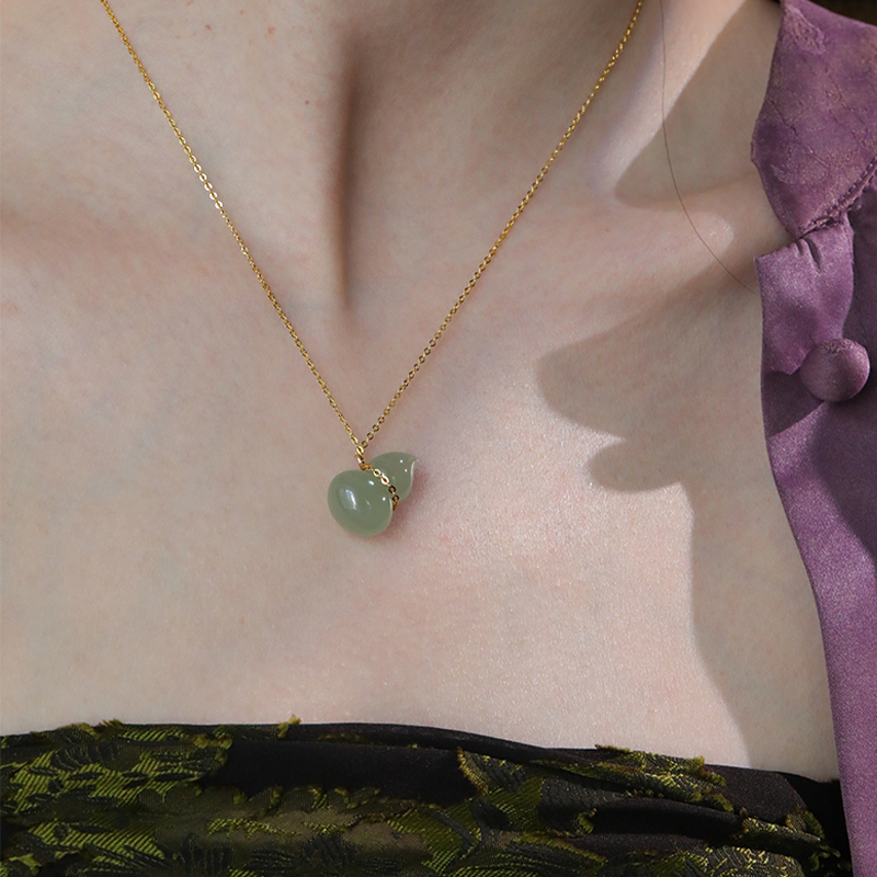 SUMOJEWEL【宝葫芦】新中式复古和田玉葫芦项链清冷系百搭气质
