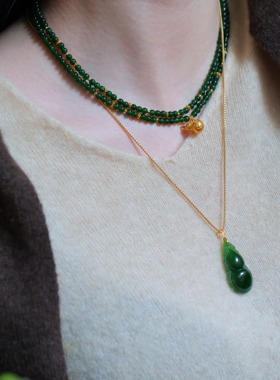 SUMOJEWEL《千福万禄》新中式复古文艺优雅简约危料小米辣锁骨链