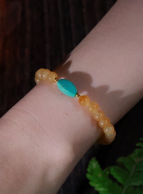 SUMOJEWEL《玉书》新中式原创淡雅清新糖玉绿松石手串